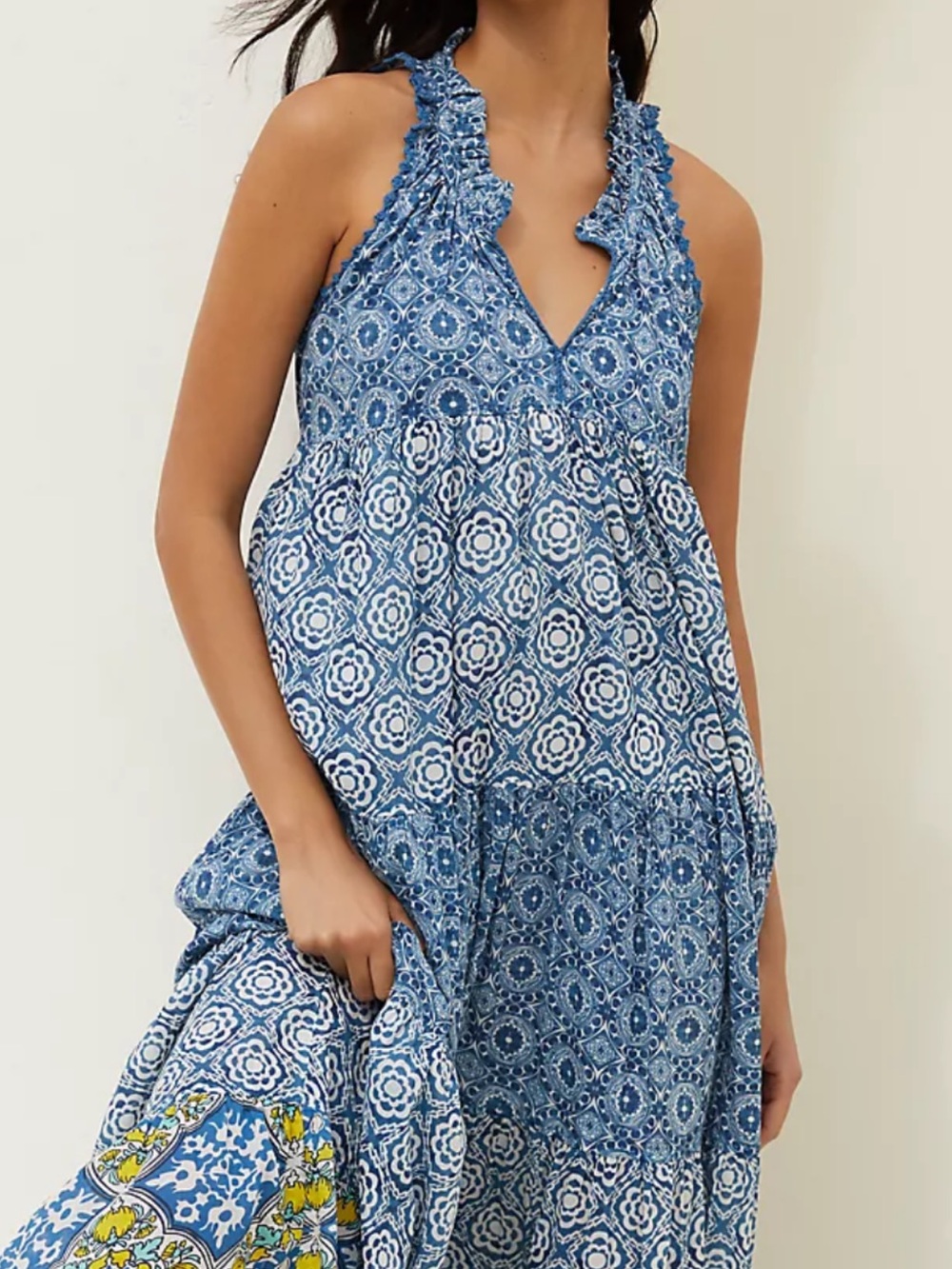 Anthropologie Ro’s garden Sofia Tiered Maxi Dress
